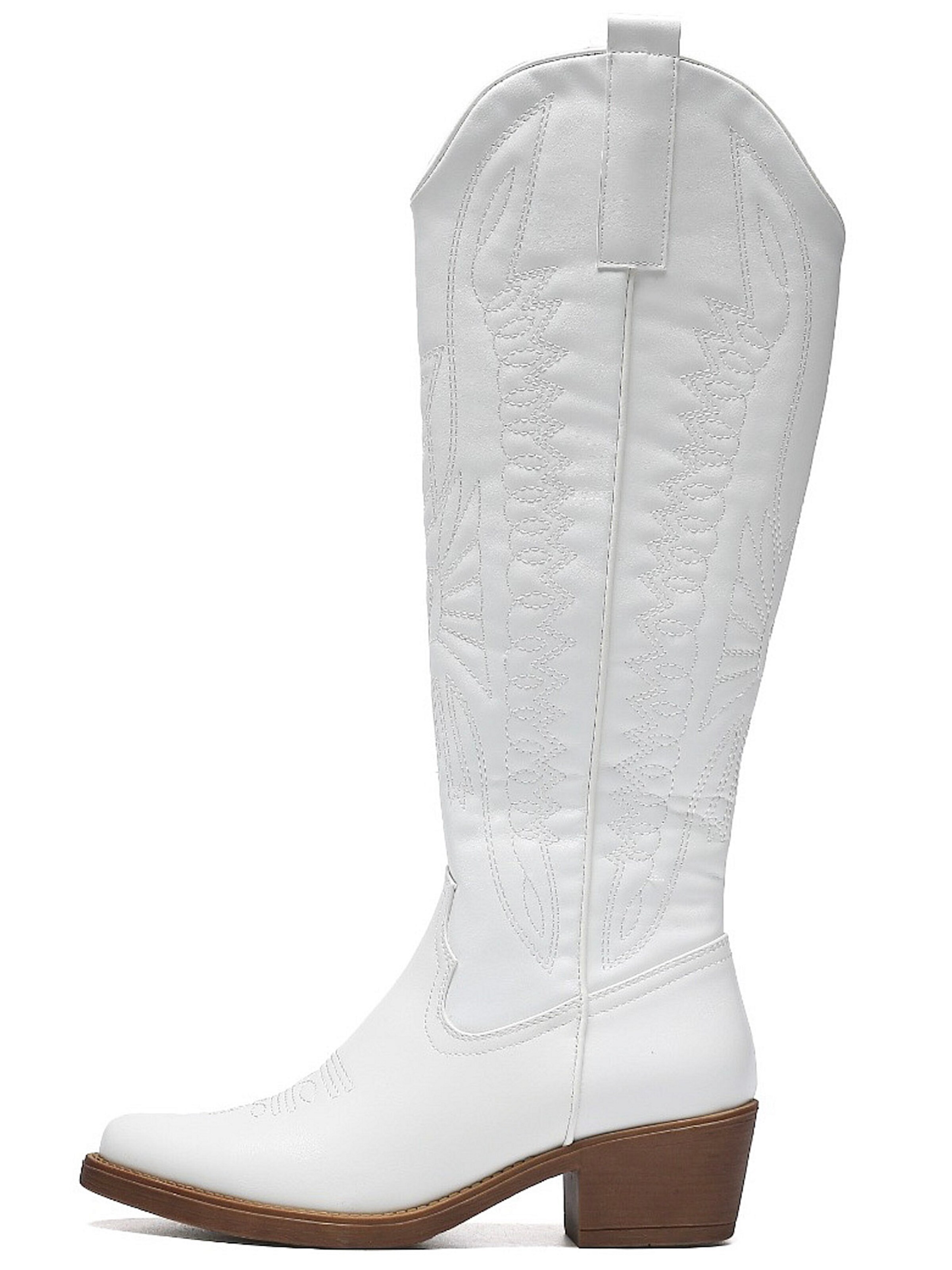 Bottes de cowboy Smile Favorites en blanc : devant