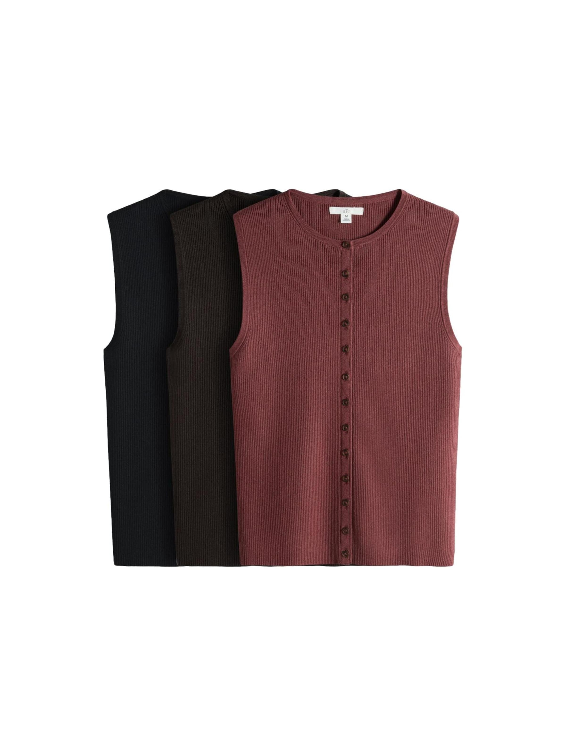Cardigan The Set en marron : devant