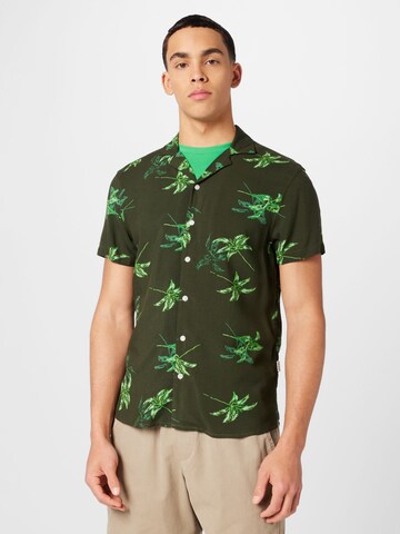 BLEND Regular fit Button Up Shirt in Green: front