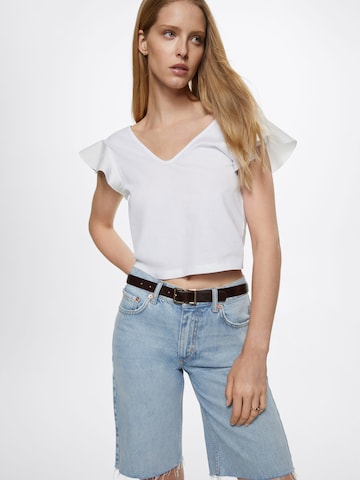 MANGO T-shirt 'SARIA' i vit: framsida