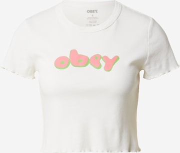 Obey Shirt in Wit: voorkant