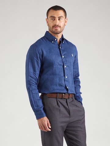 Coupe regular Chemise Polo Ralph Lauren en bleu : devant