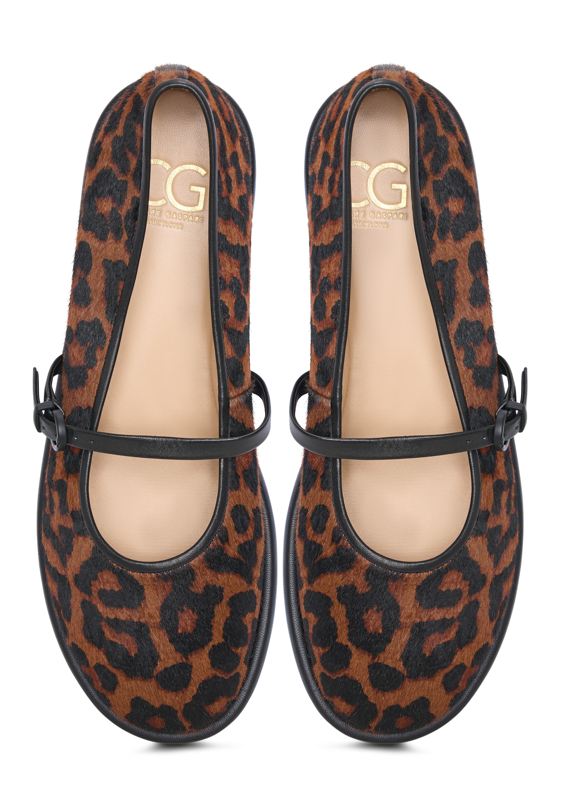 CESARE GASPARI Strap ballerina in Brown