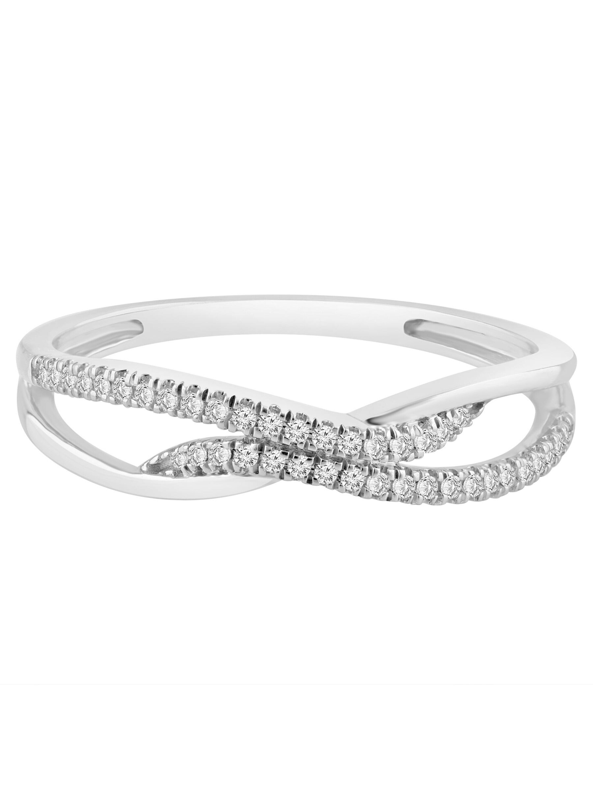 Diamant Exquis Ring 'Ring aus 375 Weißgold mit Diamant' in Silver: front