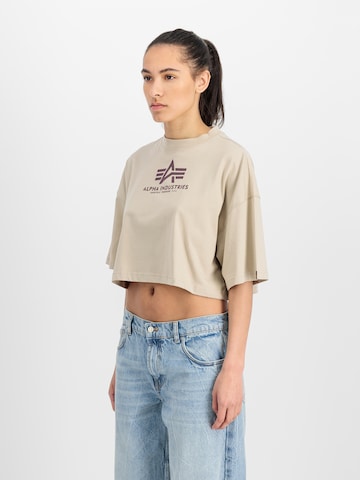 smėlio ALPHA INDUSTRIES Marškinėliai: priekis