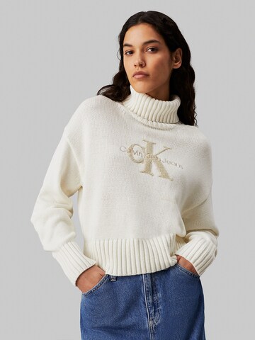 Calvin Klein Jeans Sweter w kolorze biały: przód