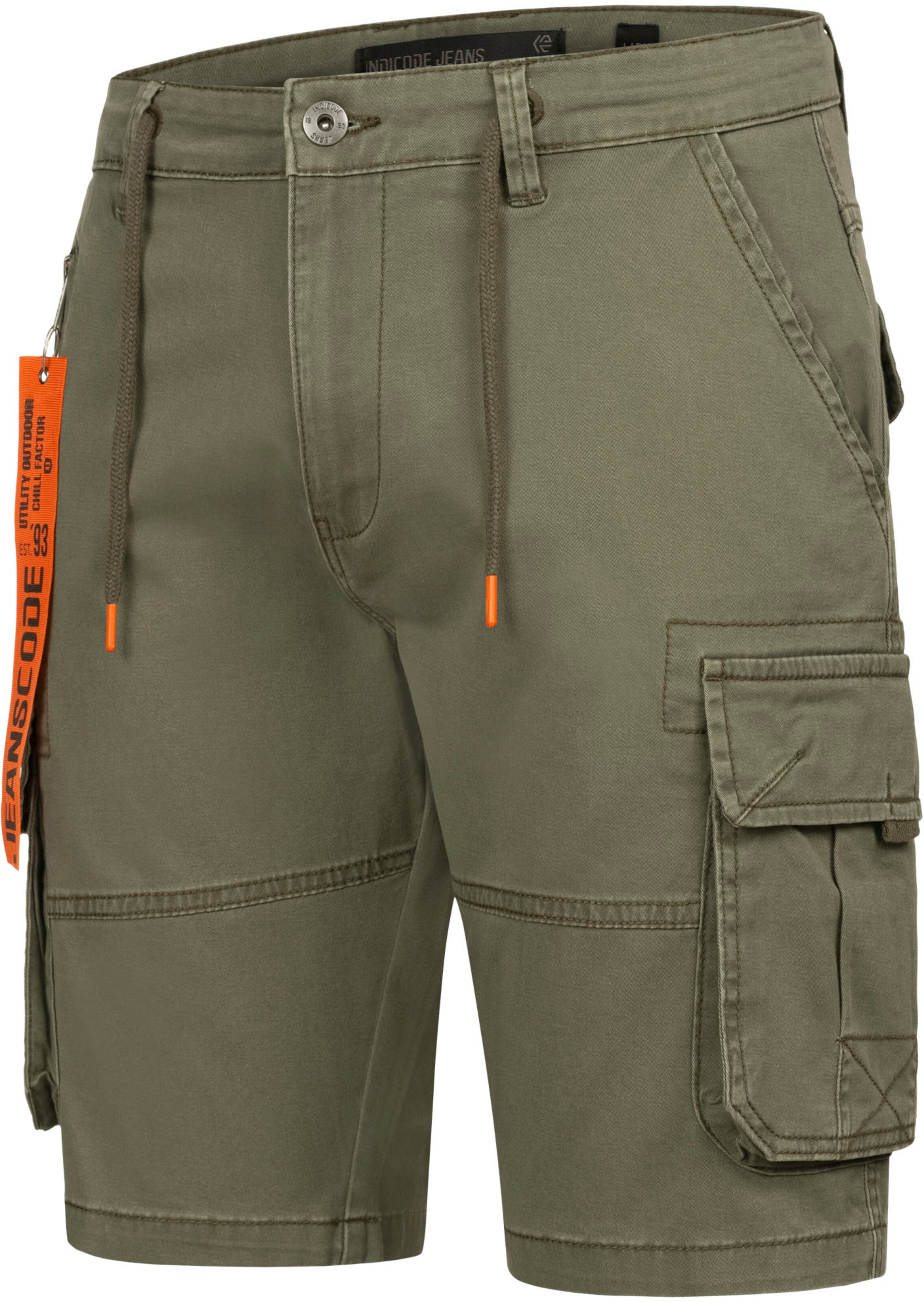 INDICODE JEANS Regular Cargo Pants in Green: front