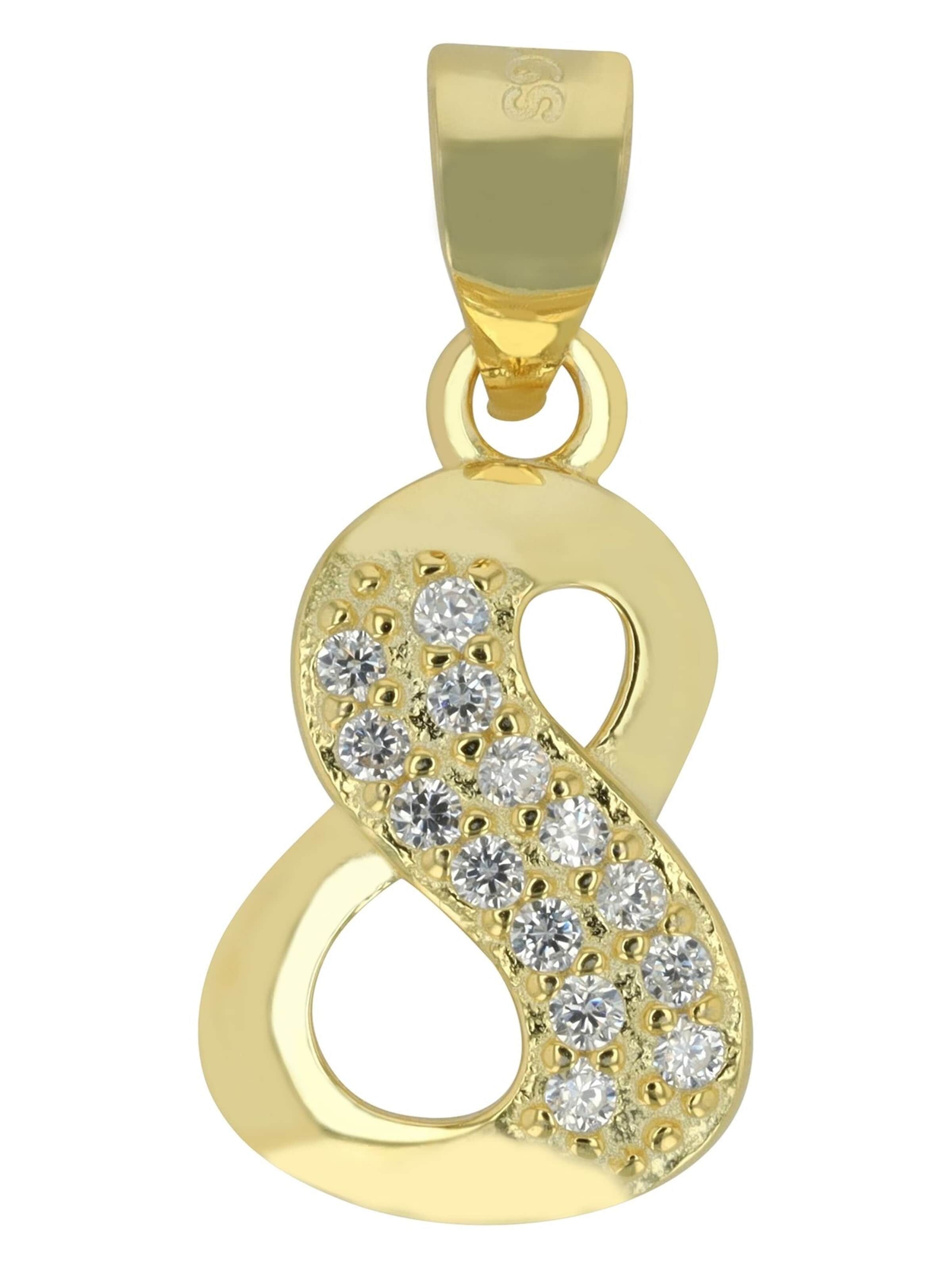 Akzent Pendant '"Davina" aus 925 Sterlingsilber, rhodiniert, langlebig' in Gold