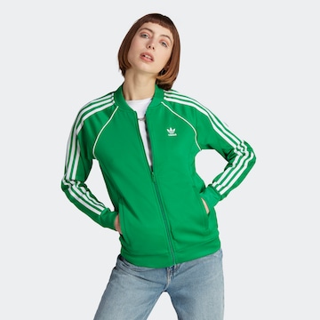 ADIDAS ORIGINALS Zip-Up Hoodie 'Adicolor Classics' in Green: front