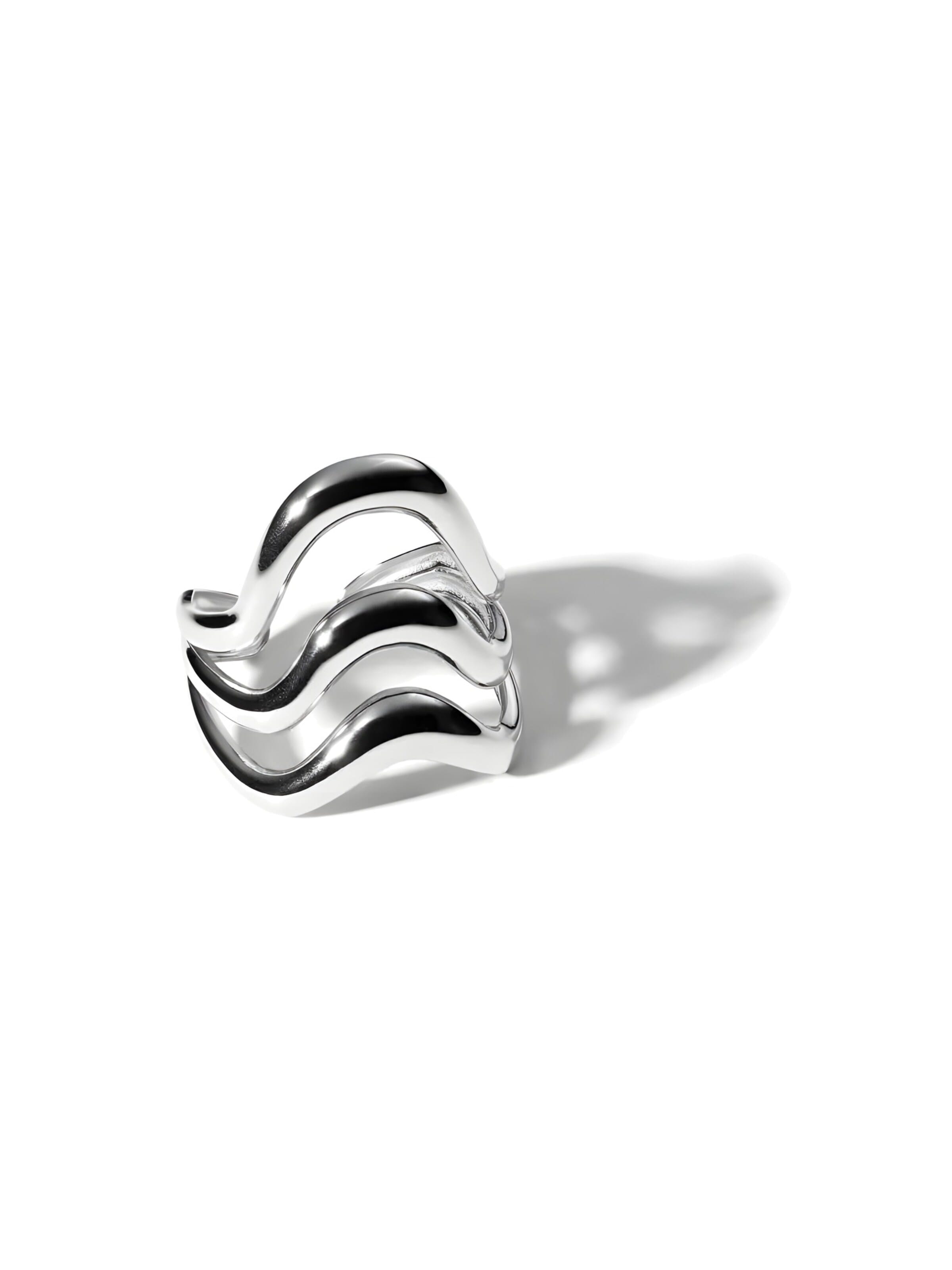 hiBALI Ring 'Layer Ring'‌‌‌‌‌‌‌‌ in Silber: Vorderseite