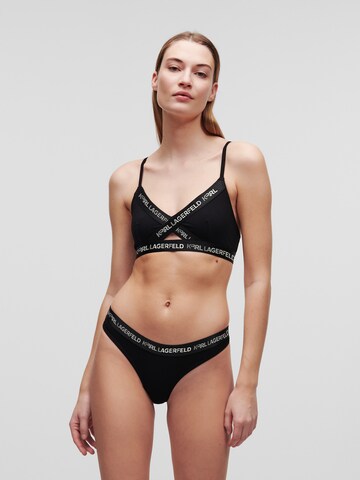 Karl Lagerfeld Triangle Bra 'Ikonik' in Black: front