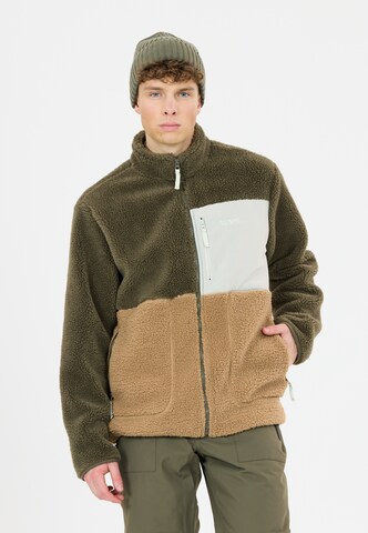 SLOPE Fleece jas 'Katau' in Groen: voorkant
