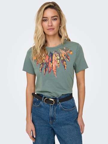 ONLY T-Shirt 'ONLLucy' in Grün: Vorderseite