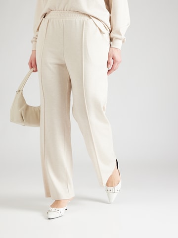 Wide Leg Pantalon ONLY Carmakoma en beige : devant