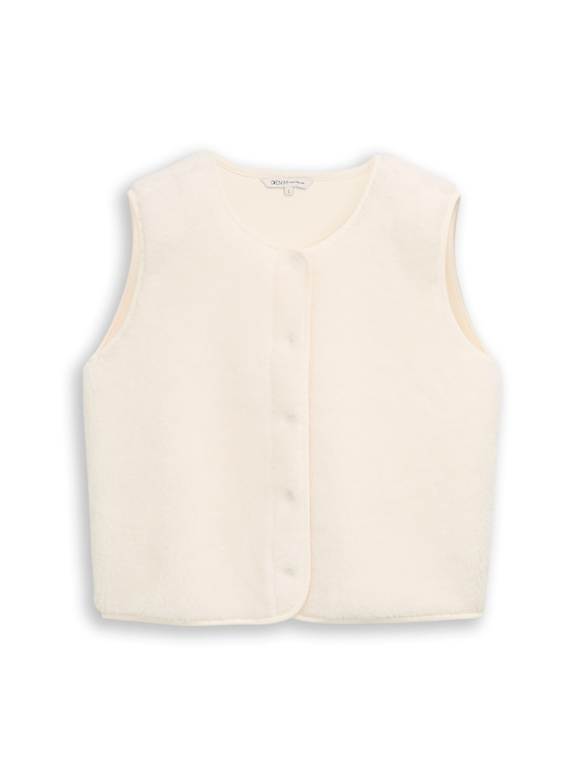 TOM TAILOR DENIM Weste in XS in offwhite, Produktansicht