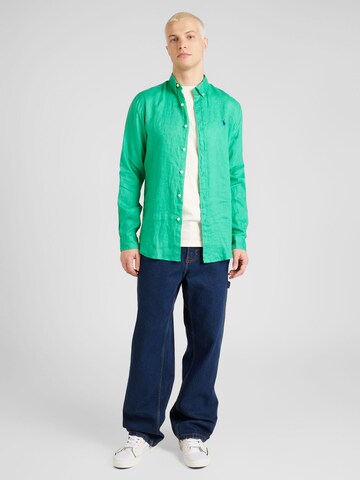 Slim fit Cămașă de la Polo Ralph Lauren pe verde