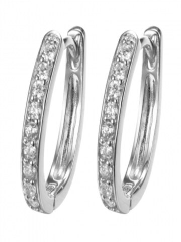 Fiocco Jewelry Ohrringe 'Oval Bright'‌‌‌‌‌‌ in Silber: Vorderseite