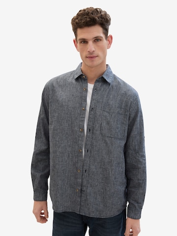 TOM TAILOR Comfort fit Button Up Shirt in Blue