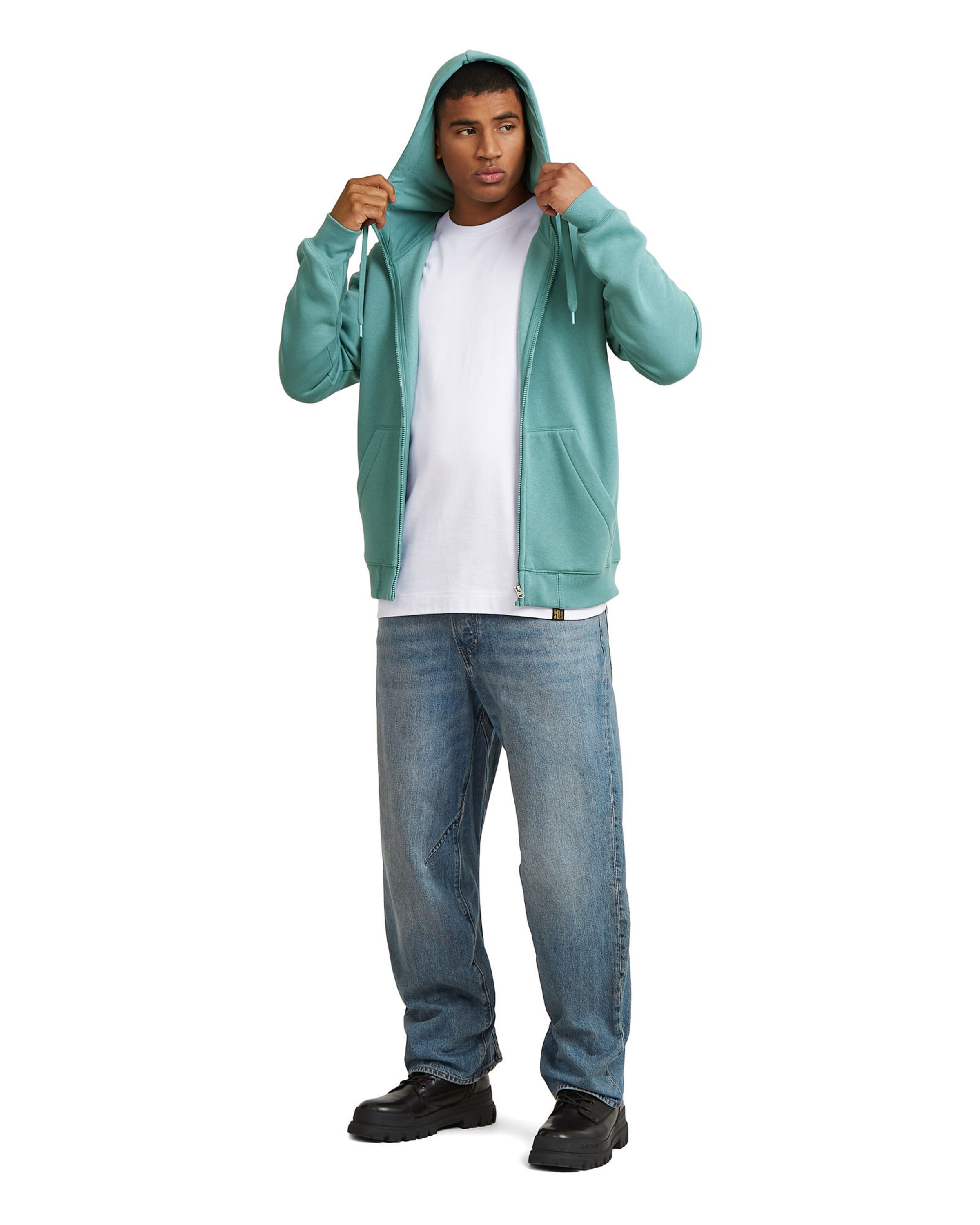 G-STAR Zip-Up Hoodie in Green