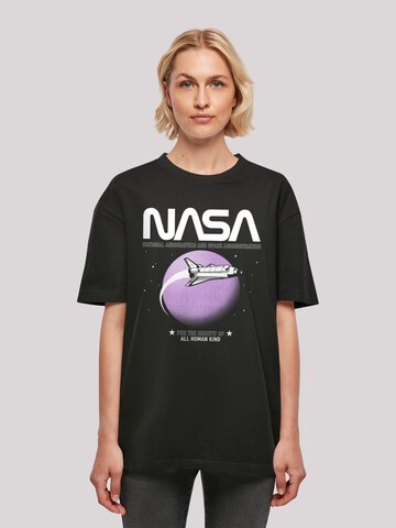 F4NT4STIC T-Shirt 'NASA Shuttle Orbit' in Schwarz: predná strana