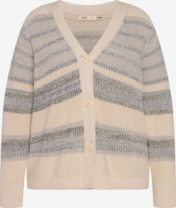 Cardigan Ulla Popken en beige : devant