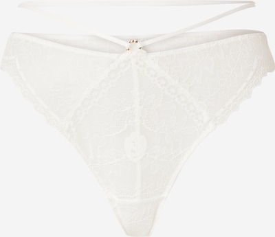 ETAM String 'INDOMPTEE' en blanc, Vue avec produit