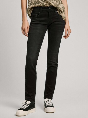 Coupe slim Jean Pepe Jeans en noir : devant