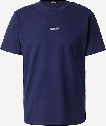 REPLAY - Camiseta en azul: frente