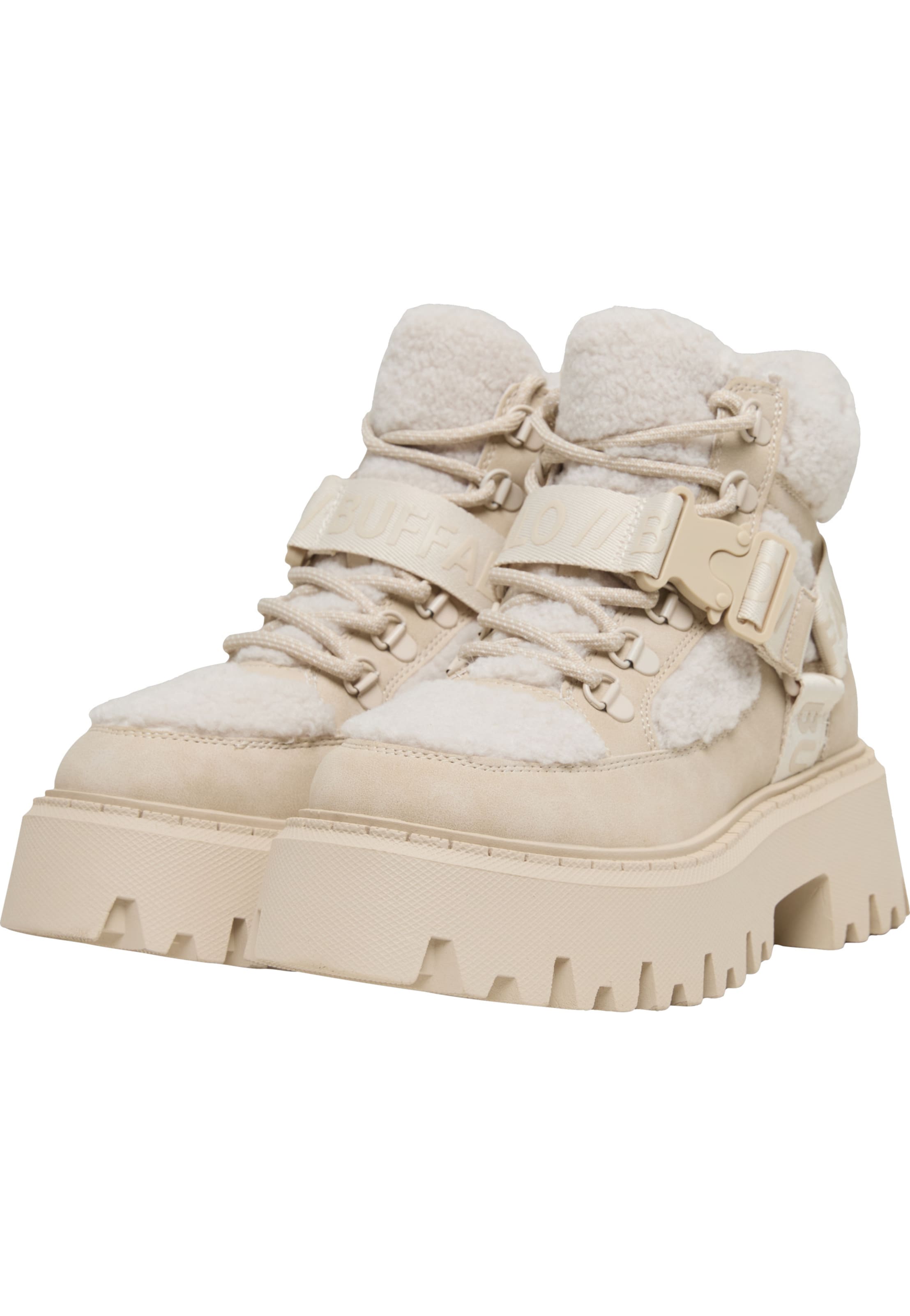 BUFFALO Lace-up bootie 'Aspen' in Beige