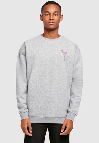 Merchcode Sweatshirt 'Flamingo' in Grau: Vorderseite