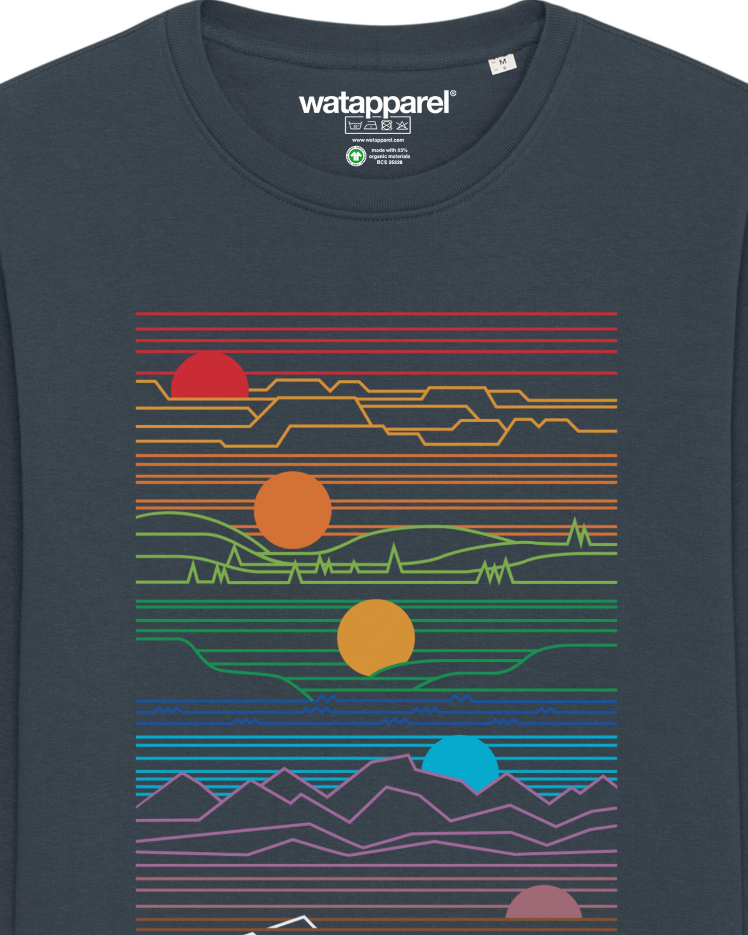 Watapparel Sweatshirt ' Sun And Moon ' in Grijs