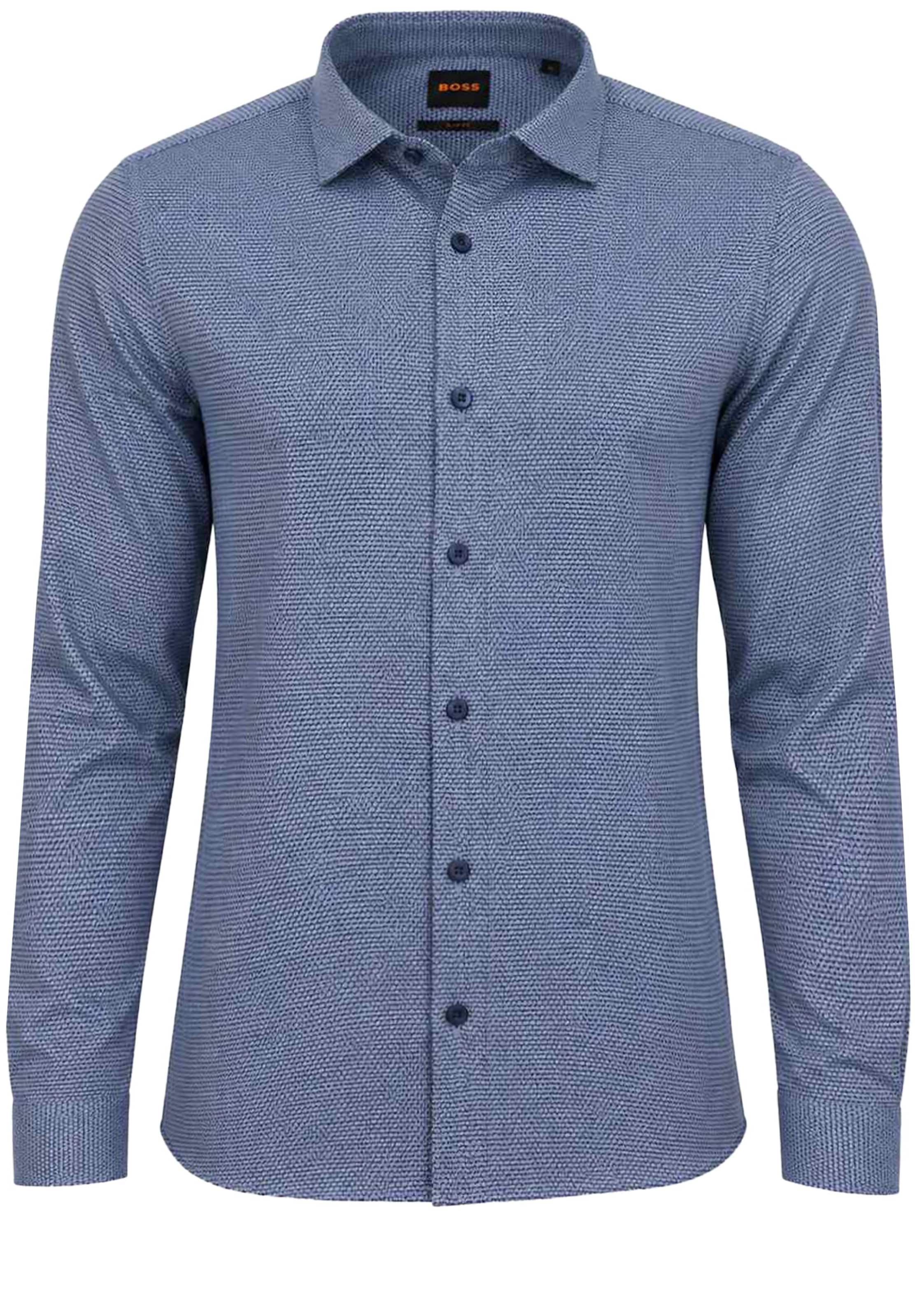 BOSS Slim fit Business Shirt in Blue: front