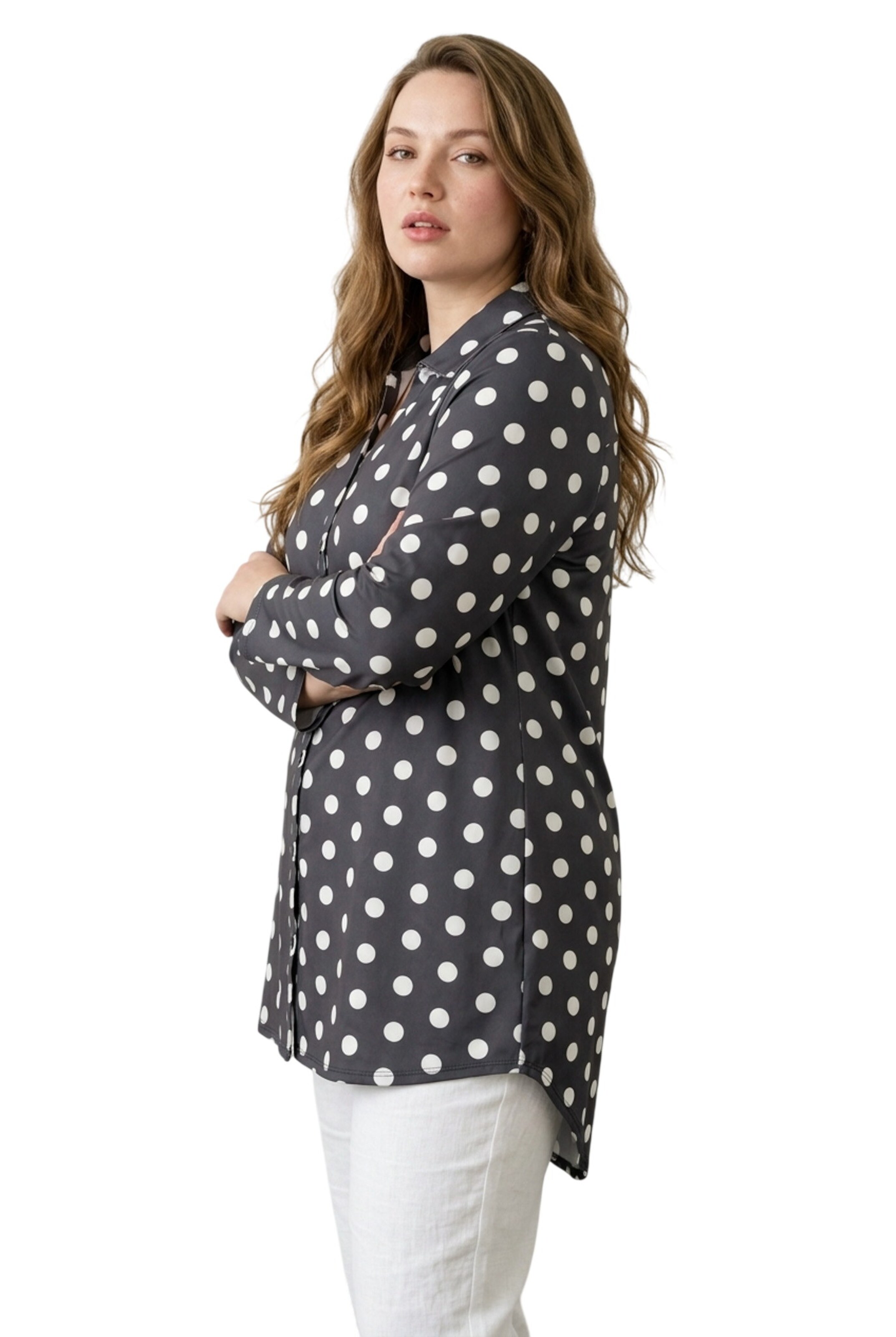 Stil Diva Blouse in Grijs: voorkant