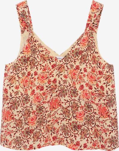 MANGO Haut 'SAFFRON' en beige clair / rosé / rouge, Vue avec produit