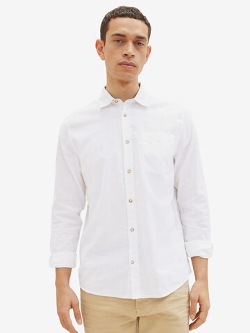 TOM TAILOR Regular fit Button Up Shirt in White: front