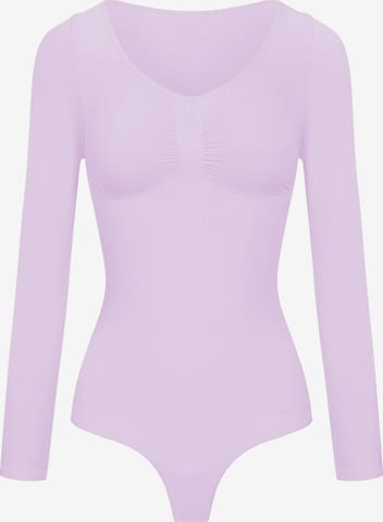 cfab Shaping bodysuit 'Bodysuit Sculpting Shapewear Longsleeve mit String' in Purple: front