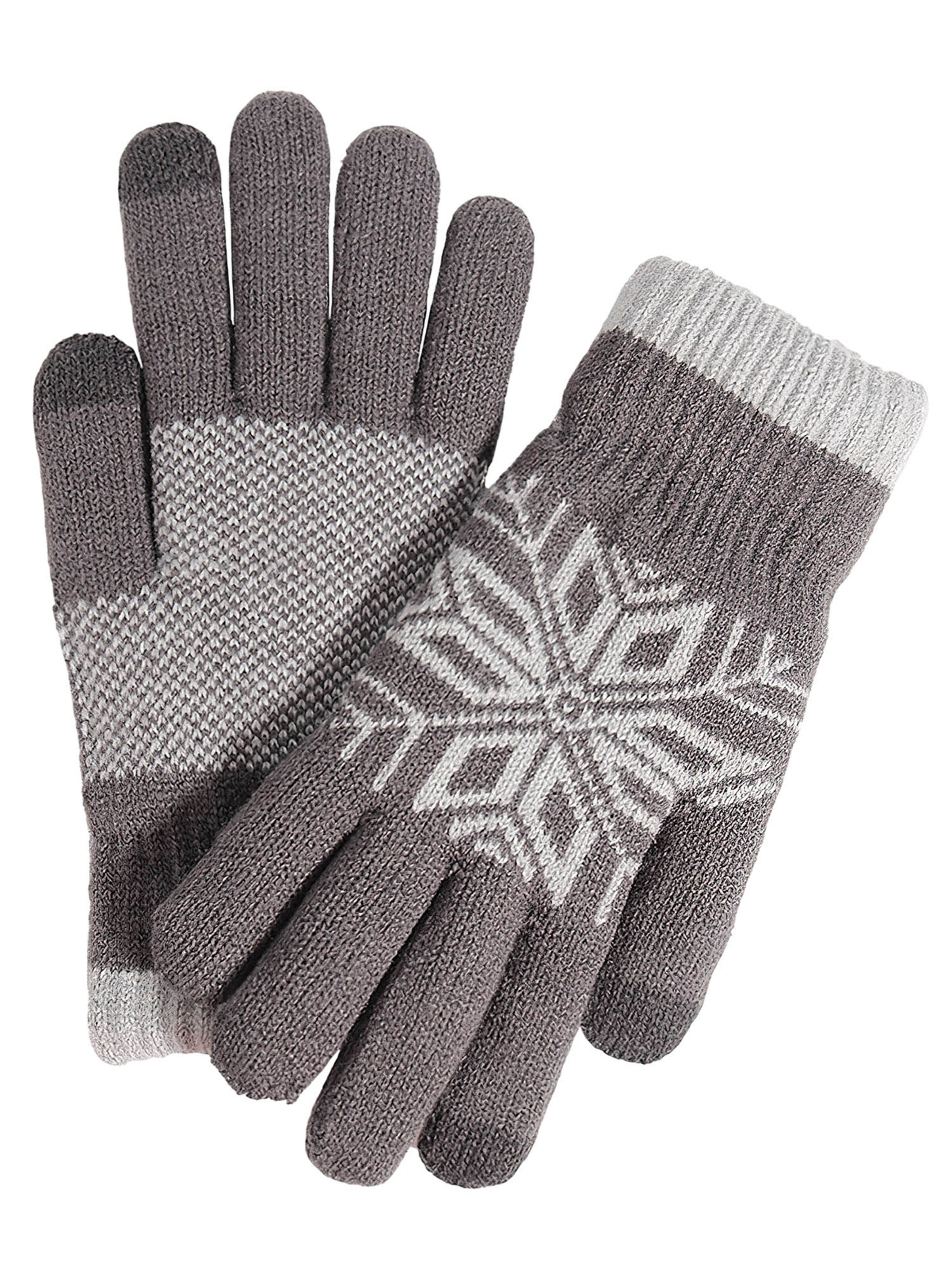 Magicshe Fingerhandschuhe 'Winter Strickhandschuhe Touchscreen'‌‌‌‌‌‌‌‌ in Grau: Vorderseite