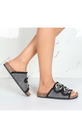 Ital-Design Mules ' Pantoletten ' in Black: front