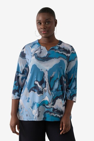 T-shirt Ulla Popken en bleu : devant