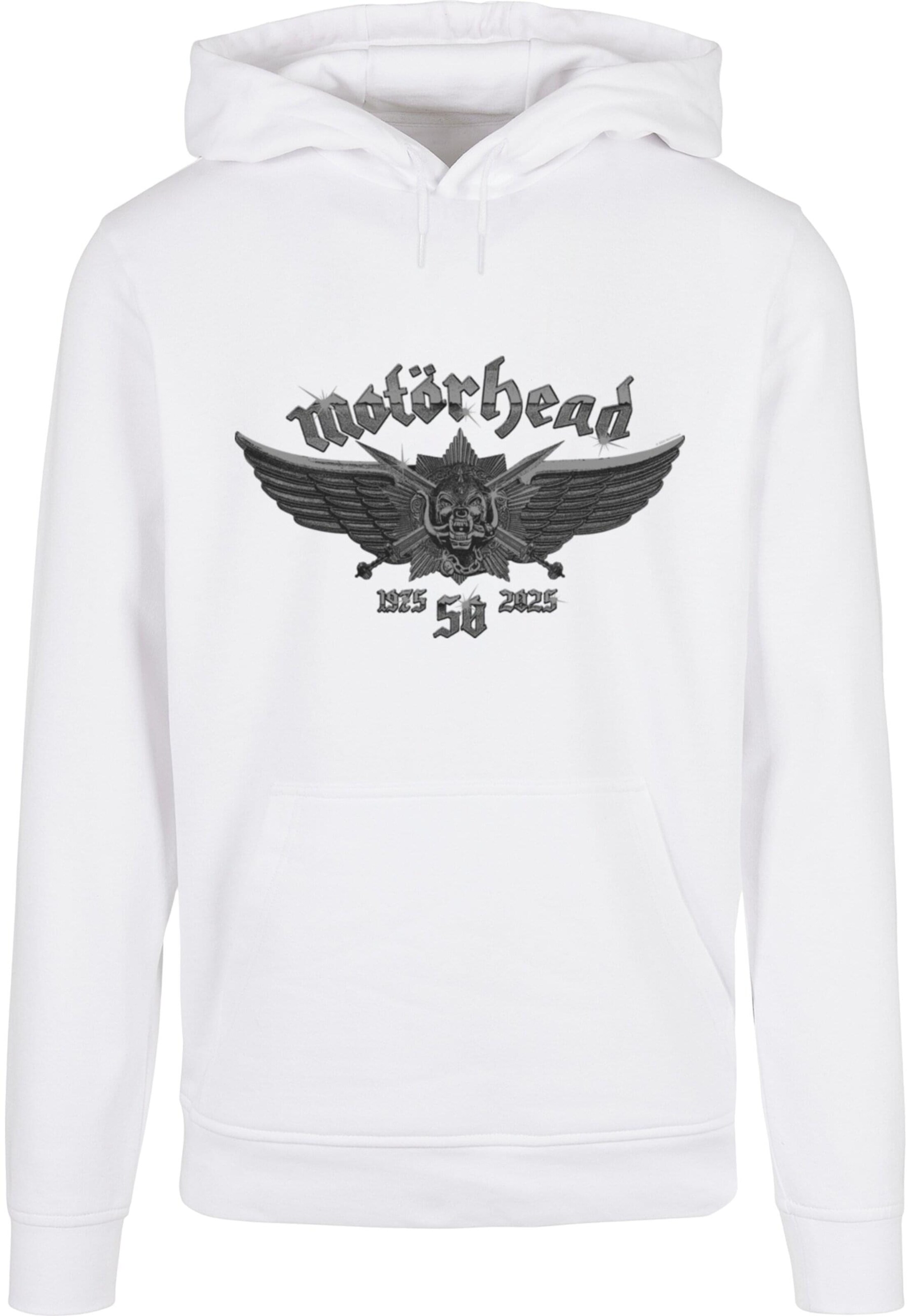 Sweat-shirt 'Motorhead - 50th Wings' Merchcode en blanc : devant