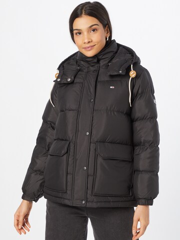 Tommy Jeans Winter Jacket in Black: front