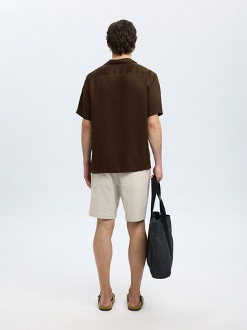 SELECTED HOMME Regular fit Πουκάμισο 'SLHNoa' σε καφέ