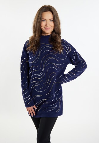 usha BLACK LABEL Pullover in Blau: predná strana