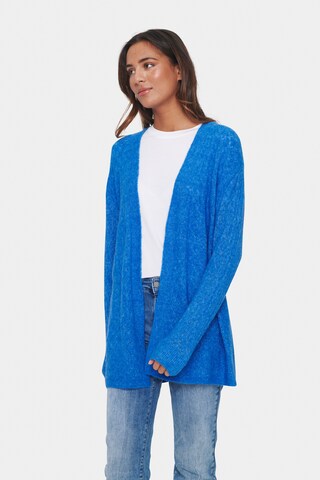 SAINT TROPEZ Knit Cardigan ' Dac' in Blue: front