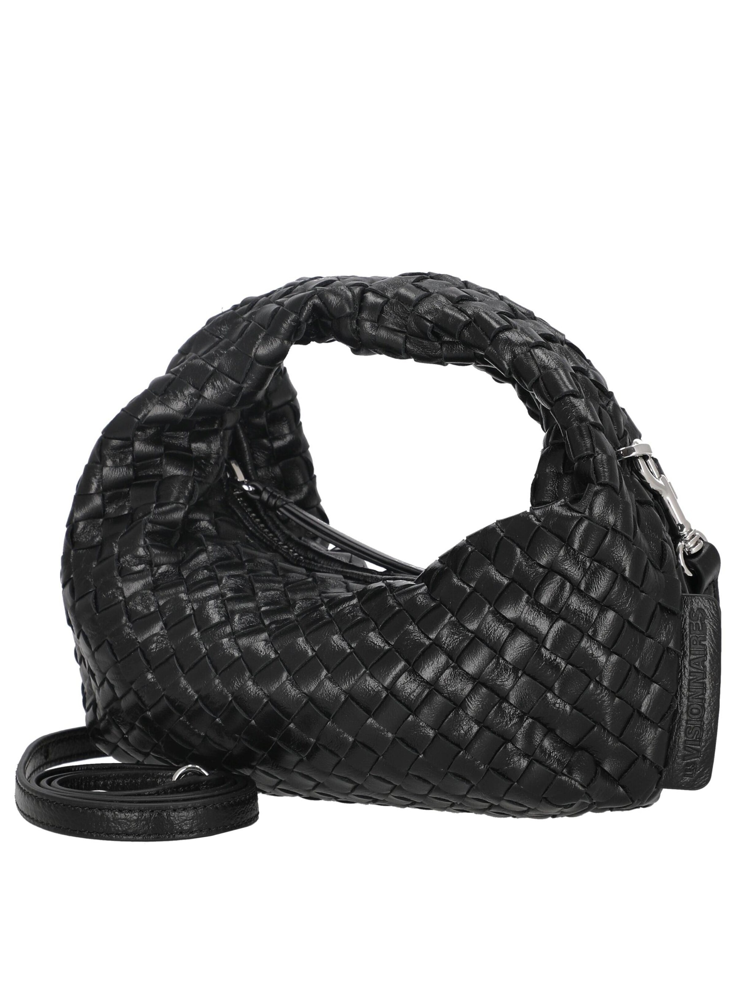 Les Visionnaires Handbag 'Greta Micro Weave Glossy' in Black