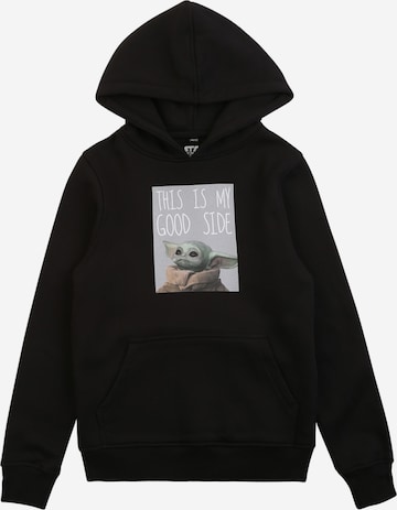 Mister Tee Regular Fit Sweatshirt 'The Mandalorian The Child Good Side' in Schwarz: predná strana