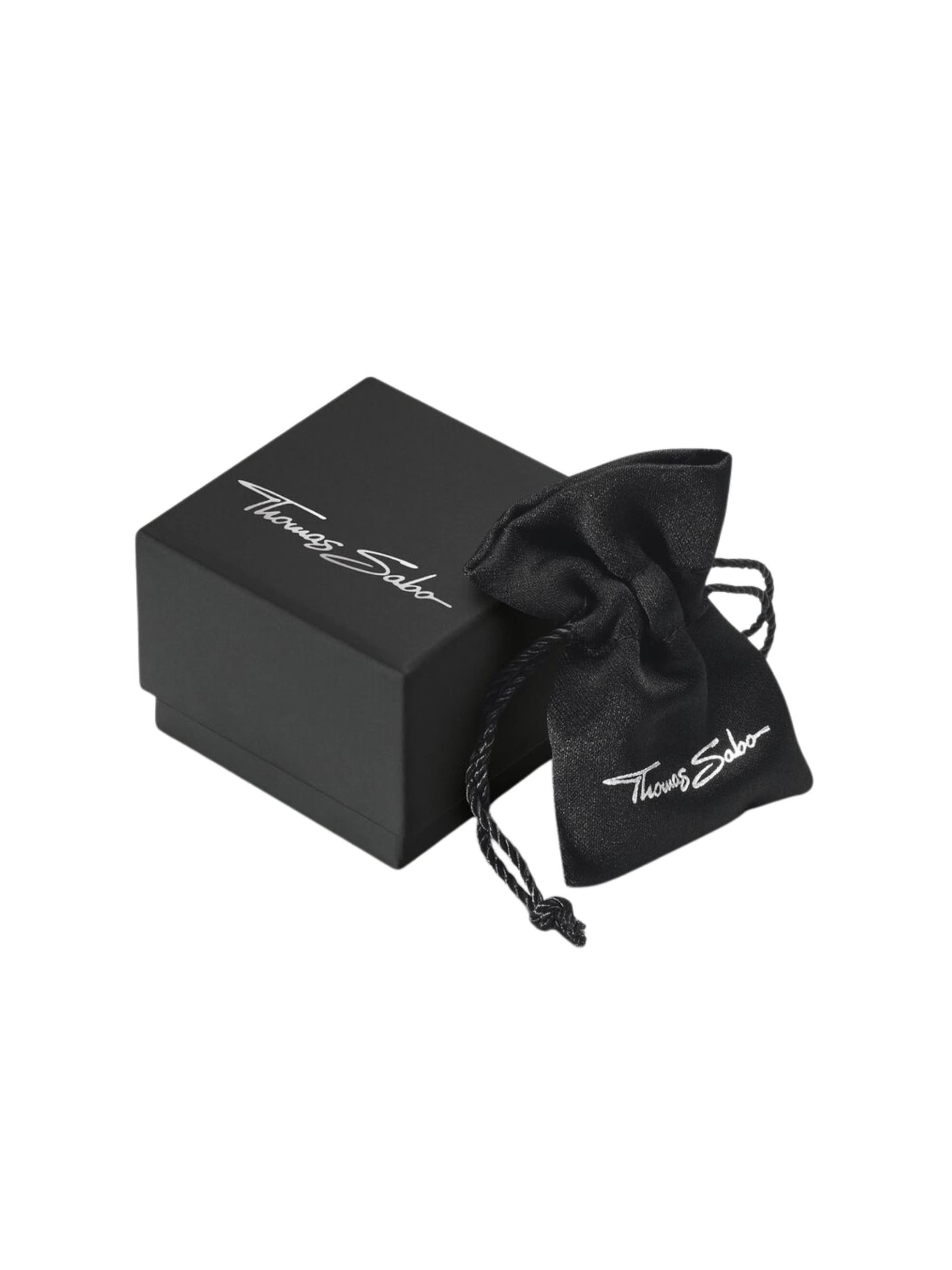Bracelet 'Armreif Facettiertes Design mit schwarzen Steinen Silber' Thomas Sabo en argent