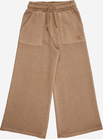 Calvin Klein Jeans Широкий Штаны в Коричневый: спереди