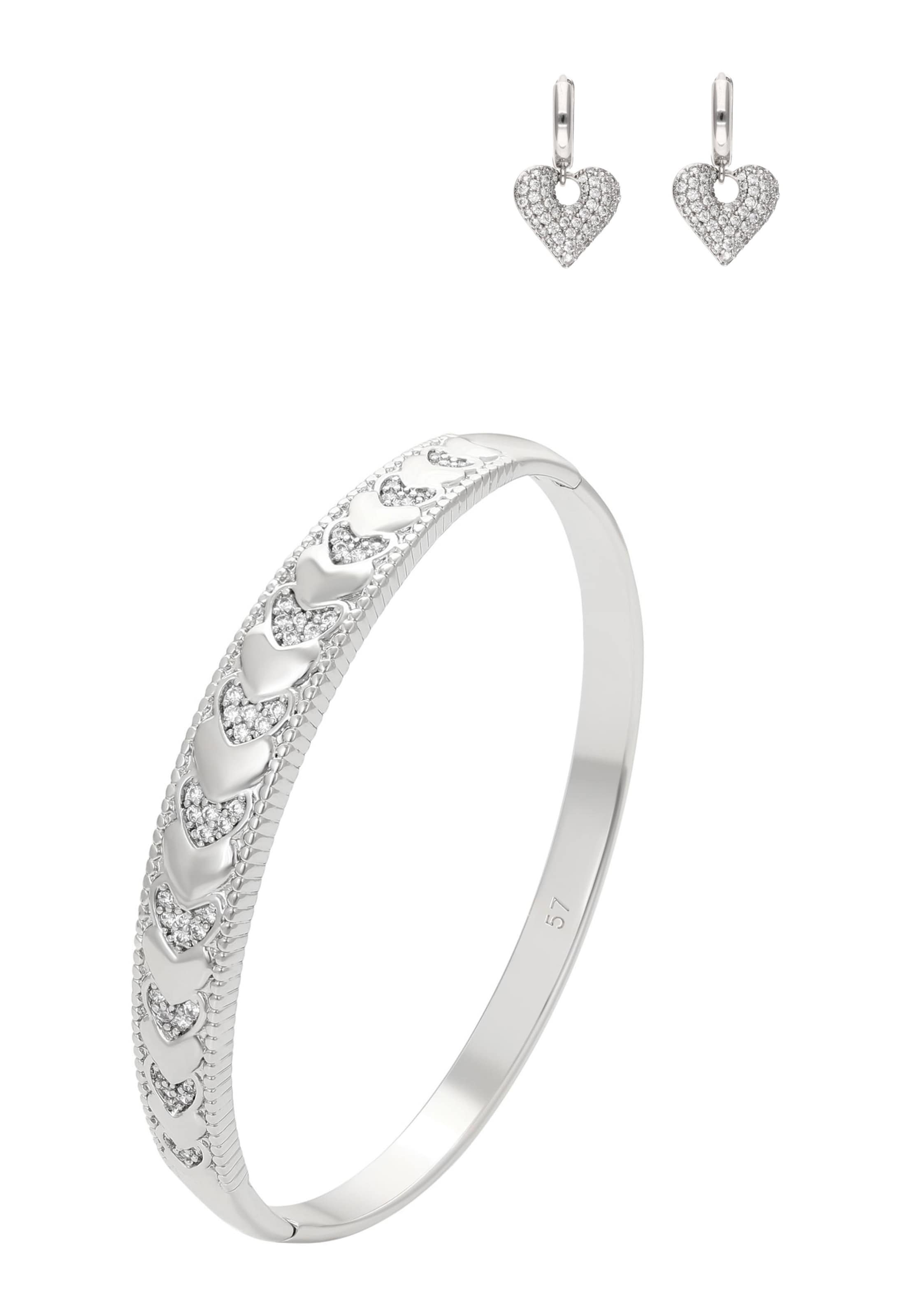 faina Jewelry Set in Silver: front