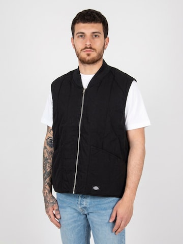 DICKIES Kamizelka 'Quilted Vest Black' w kolorze czarny: przód